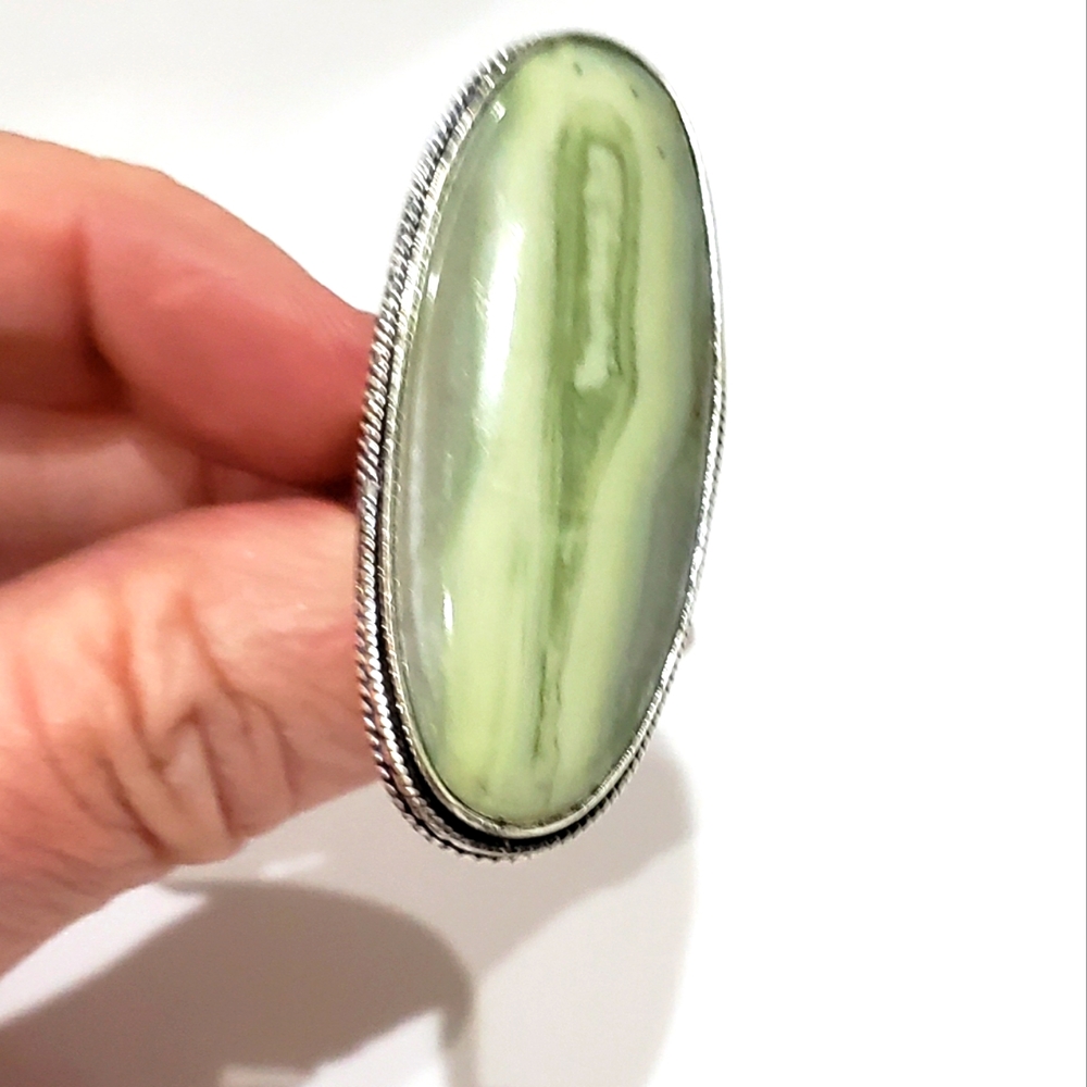 Larsonite Gemstone, 925 Silver Ring - image 1